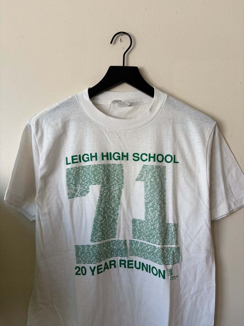 Vintage Leigh High School 20 Year Reunion Size L T-Shirt